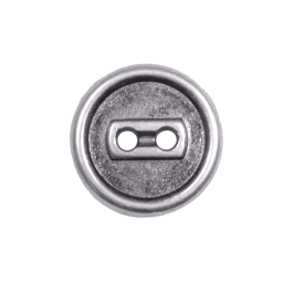 2-Hole Antique Metal Button with Raised Center & Rim